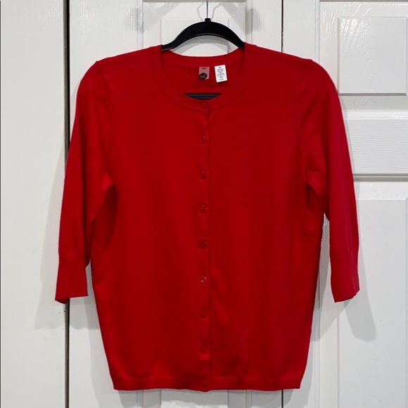 Nordstrom BP 3/4 Sleeve Red Cardigan size XL EUC - Picture 1 of 4